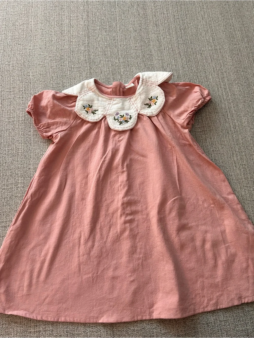 Cozy Pixies Pink Embroidered Collar Casual Dress Size 2/3. NWT